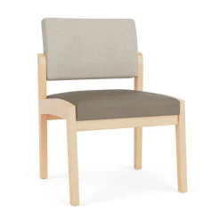New Castle Wood Armless Guest Chair with Designer Upholstery