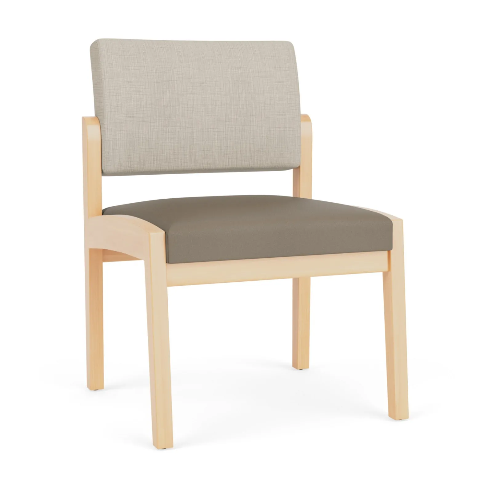 New Castle Wood Armless Guest Chair with Designer Upholstery