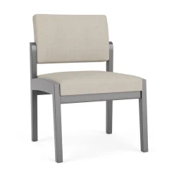New Castle Wood Armless Guest Chair with Designer Upholstery