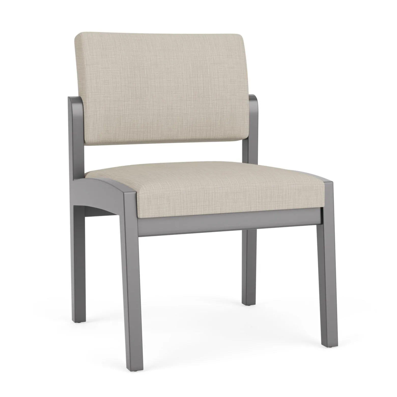New Castle Wood Armless Guest Chair with Designer Upholstery