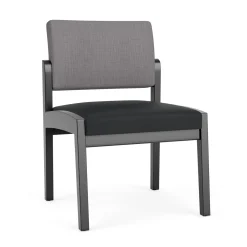 New Castle Wood Armless Guest Chair with Designer Upholstery