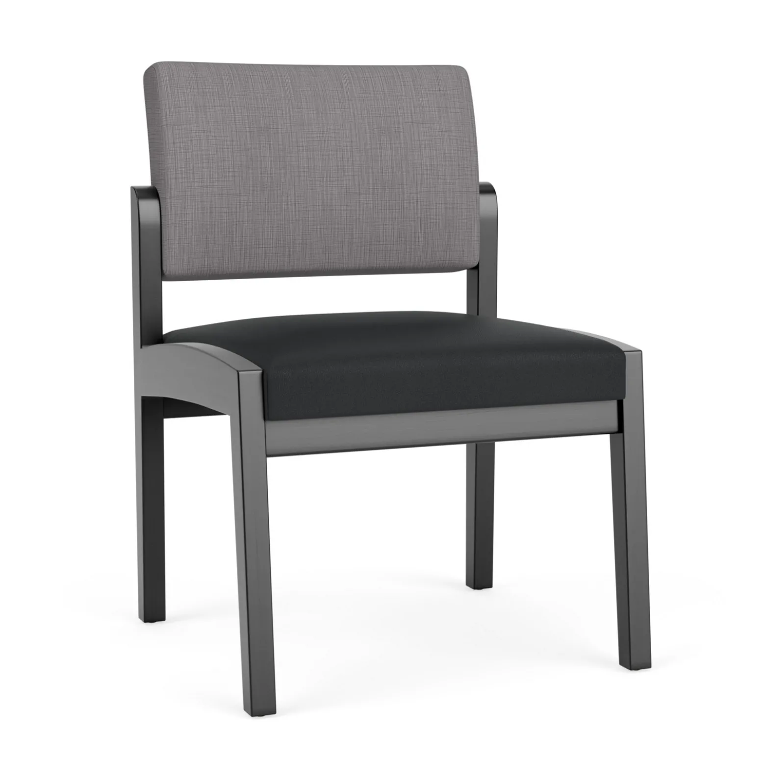 New Castle Wood Armless Guest Chair with Designer Upholstery