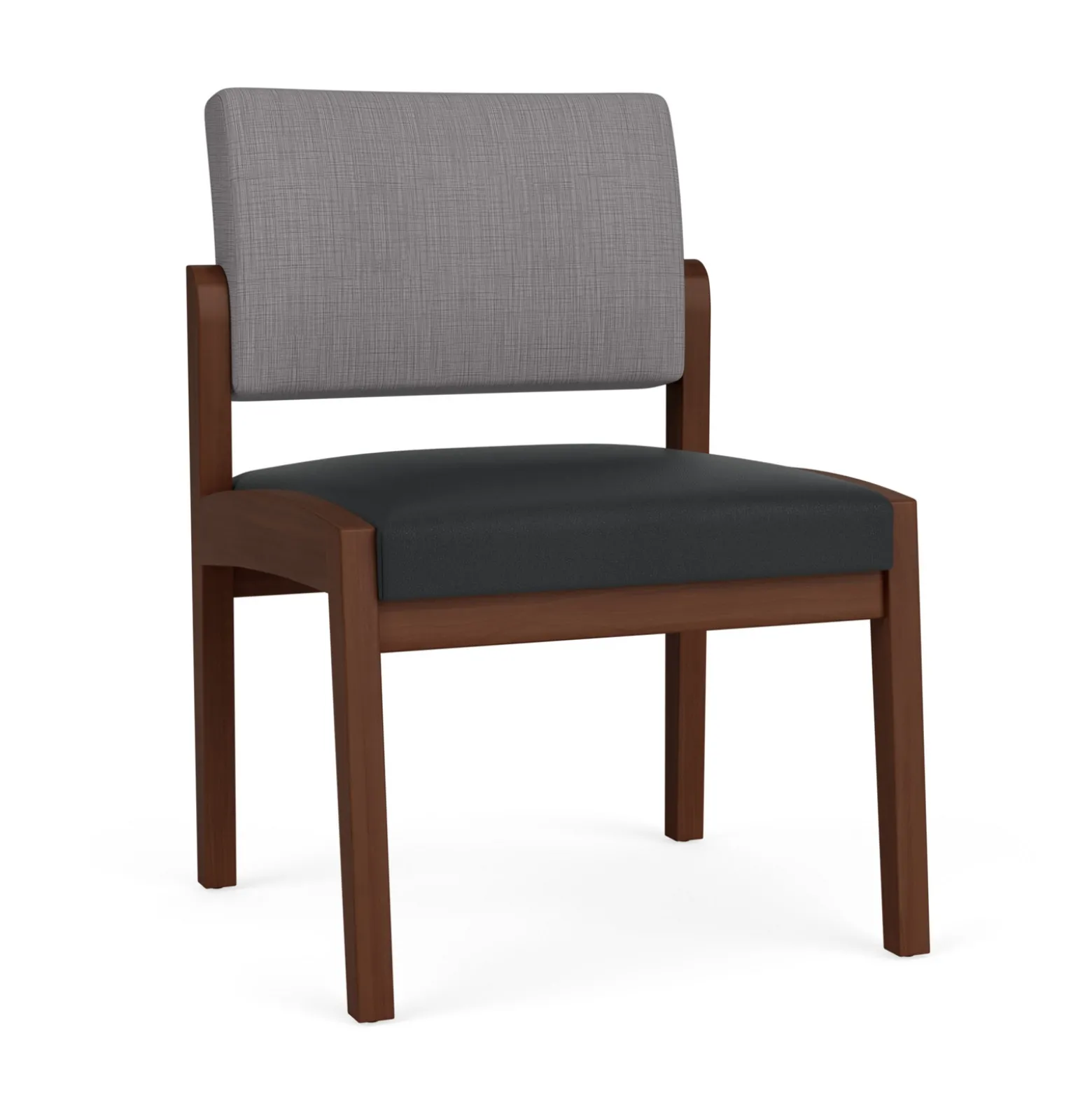 New Castle Wood Armless Guest Chair with Designer Upholstery