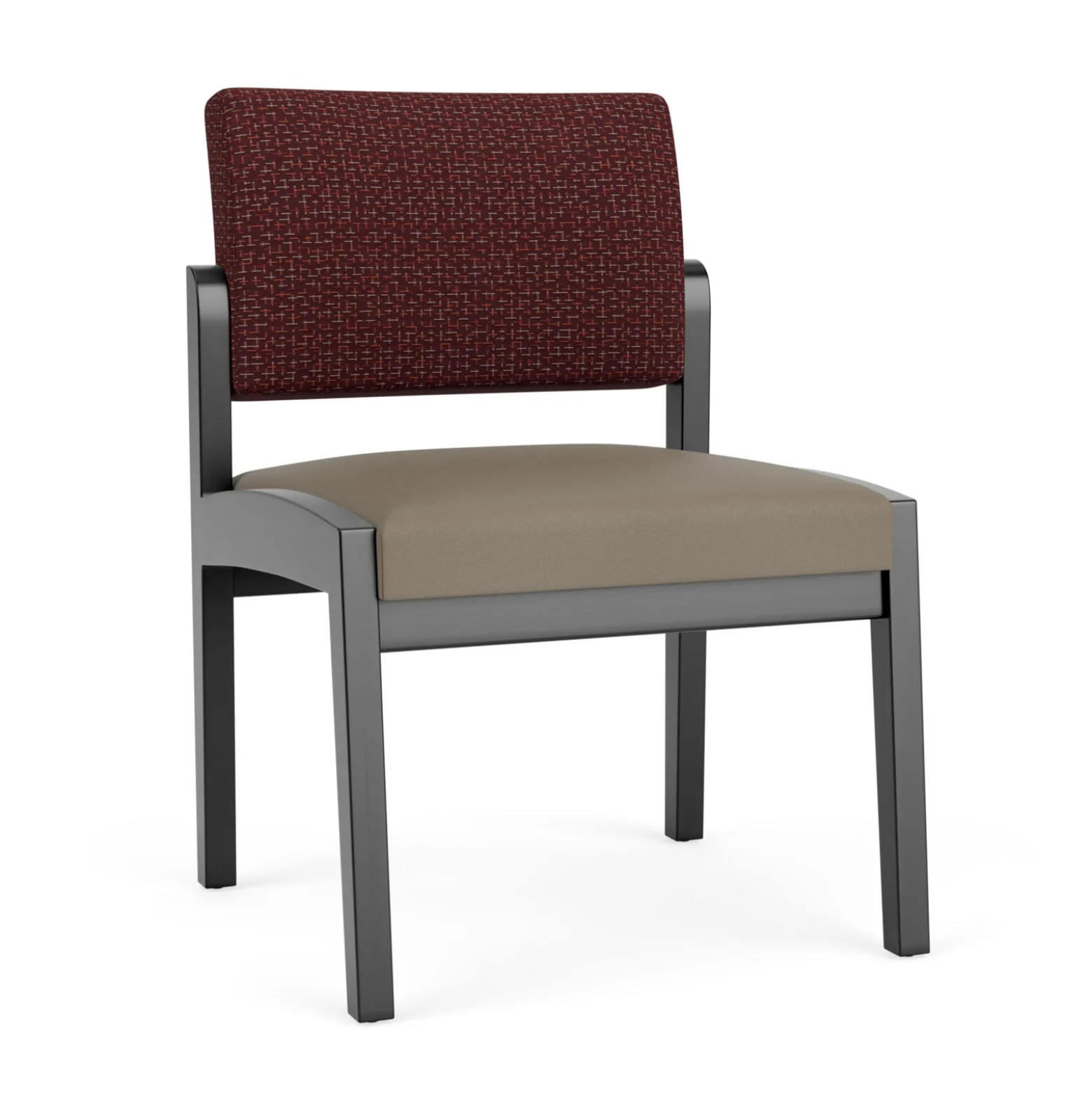New Castle Wood Armless Guest Chair with Designer Upholstery
