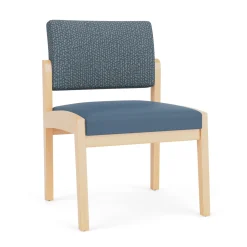 New Castle Wood Armless Guest Chair with Designer Upholstery