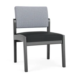 New Castle Wood Armless Guest Chair with Designer Upholstery