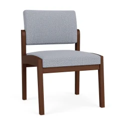 New Castle Wood Armless Guest Chair with Designer Upholstery