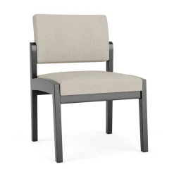 New Castle Wood Armless Guest Chair with Designer Upholstery