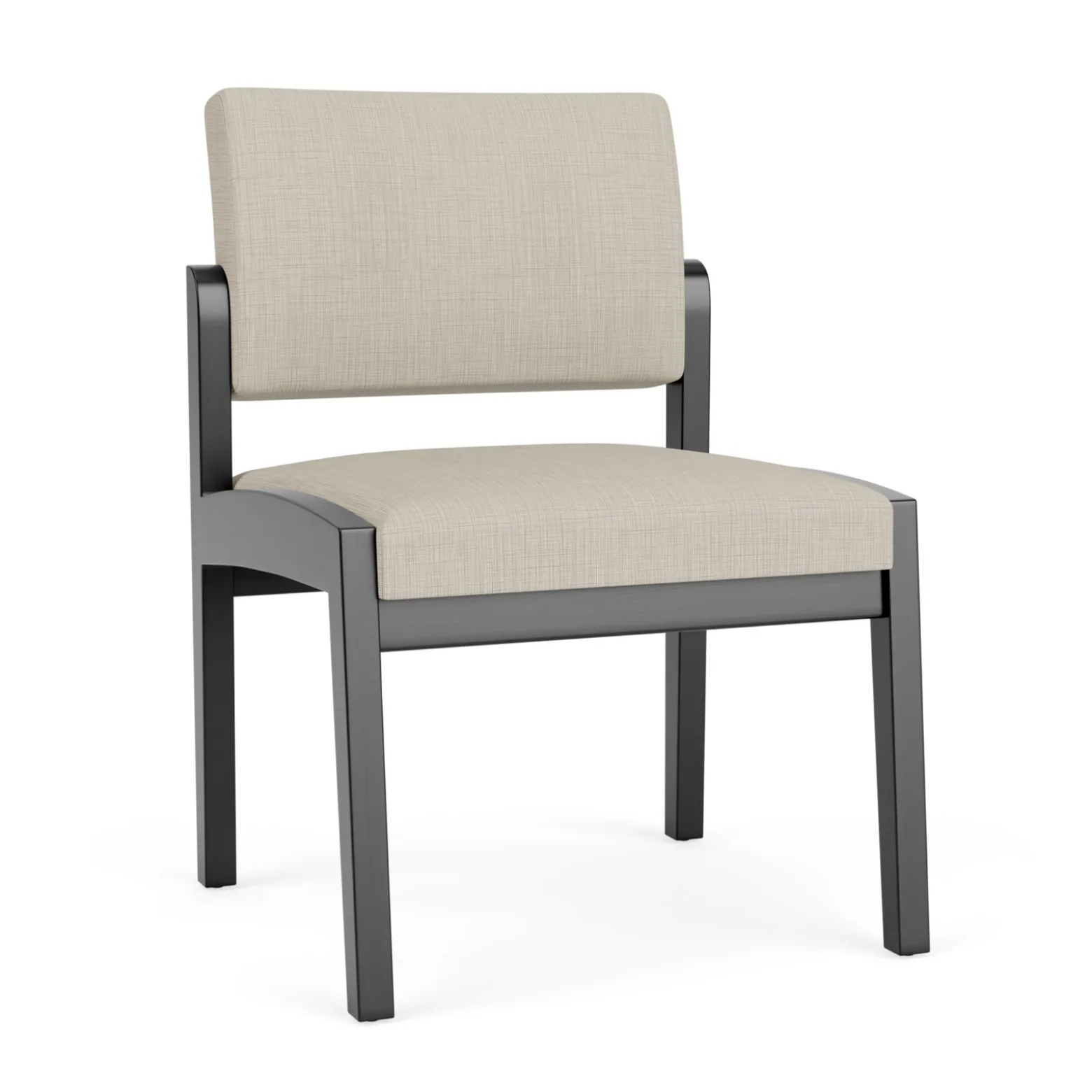 New Castle Wood Armless Guest Chair with Designer Upholstery
