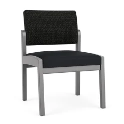 New Castle Wood Armless Guest Chair with Designer Upholstery