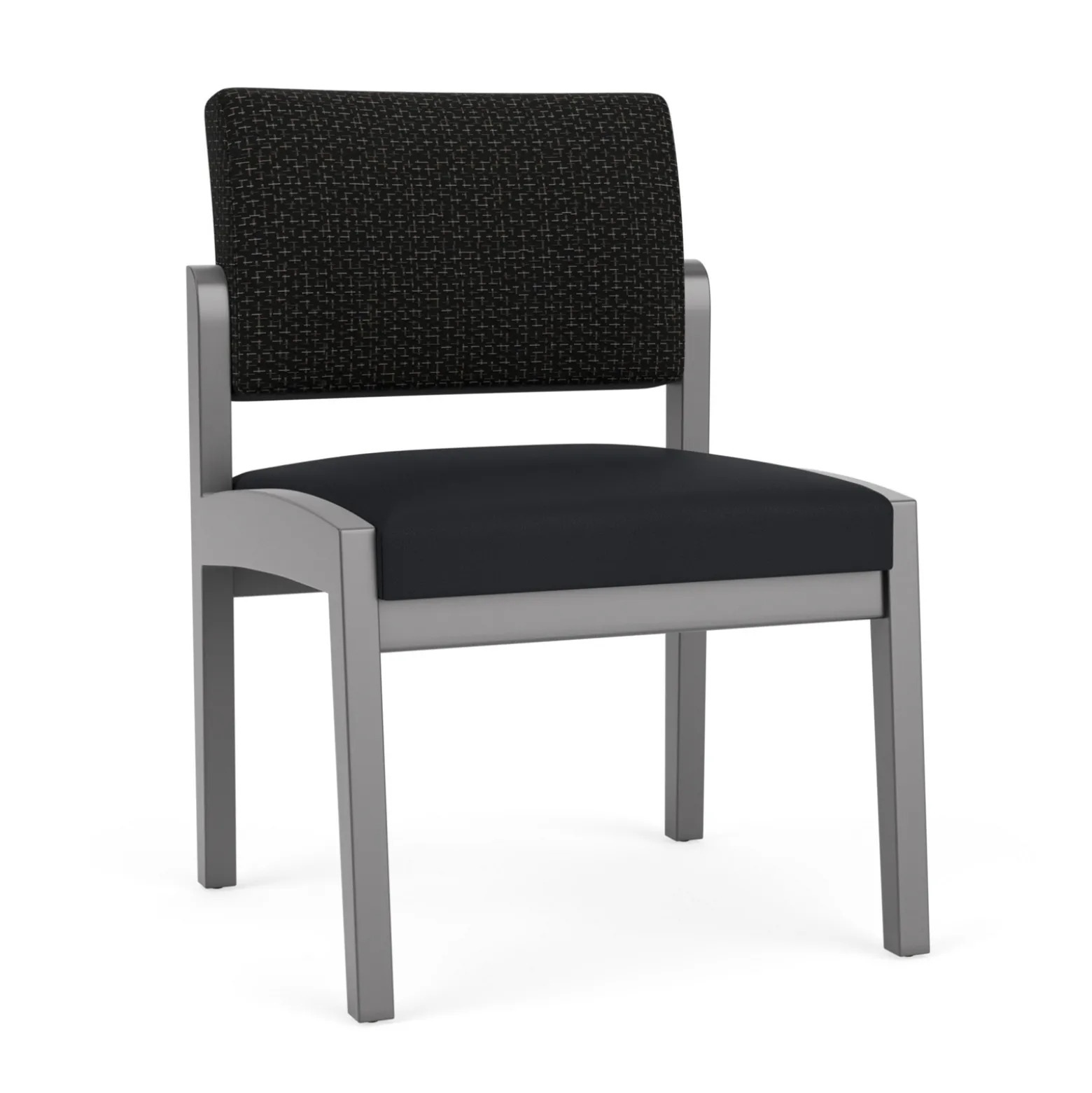 New Castle Wood Armless Guest Chair with Designer Upholstery