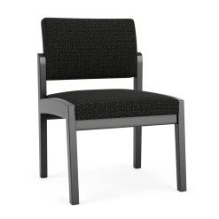 New Castle Wood Armless Guest Chair with Designer Upholstery