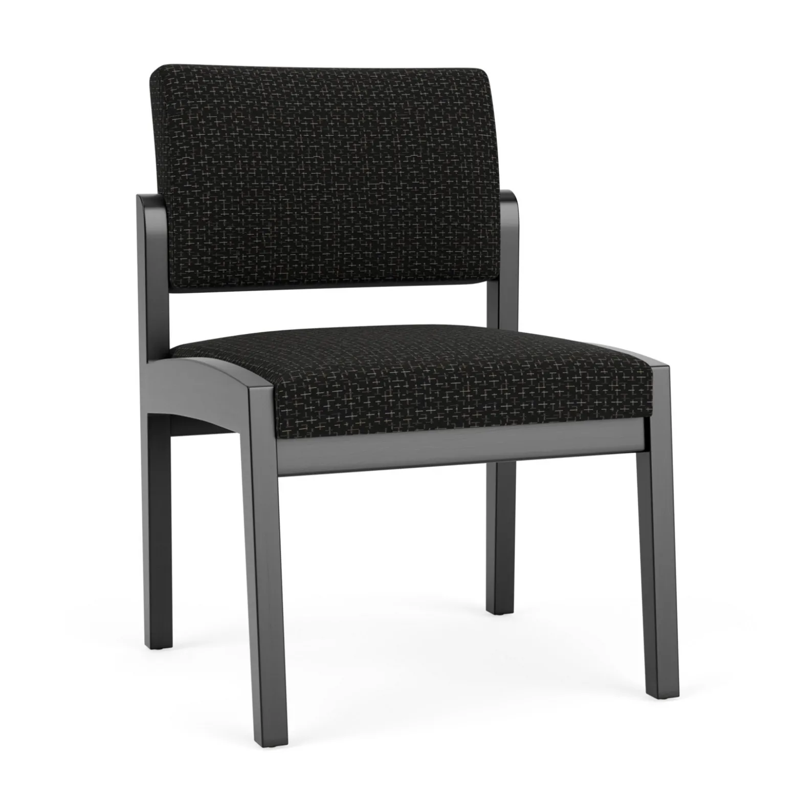 New Castle Wood Armless Guest Chair with Designer Upholstery
