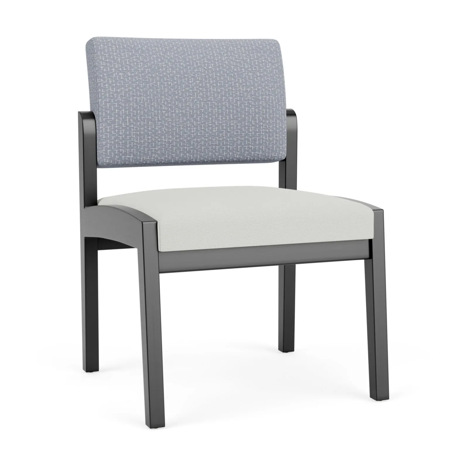 New Castle Wood Armless Guest Chair with Designer Upholstery