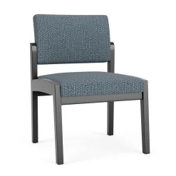 New Castle Wood Armless Guest Chair with Designer Upholstery