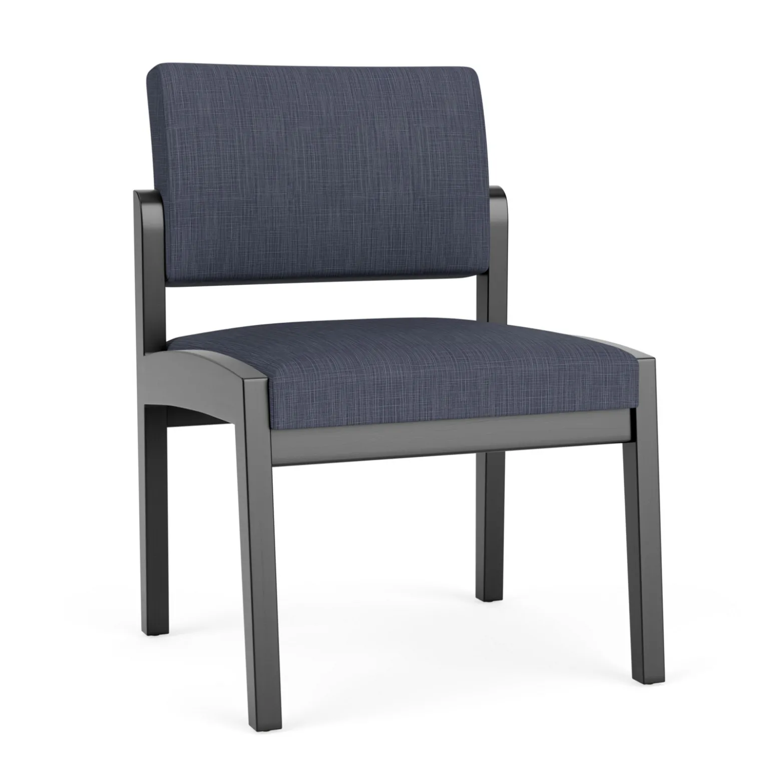 New Castle Wood Armless Guest Chair with Designer Upholstery