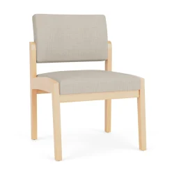 New Castle Wood Armless Guest Chair with Designer Upholstery