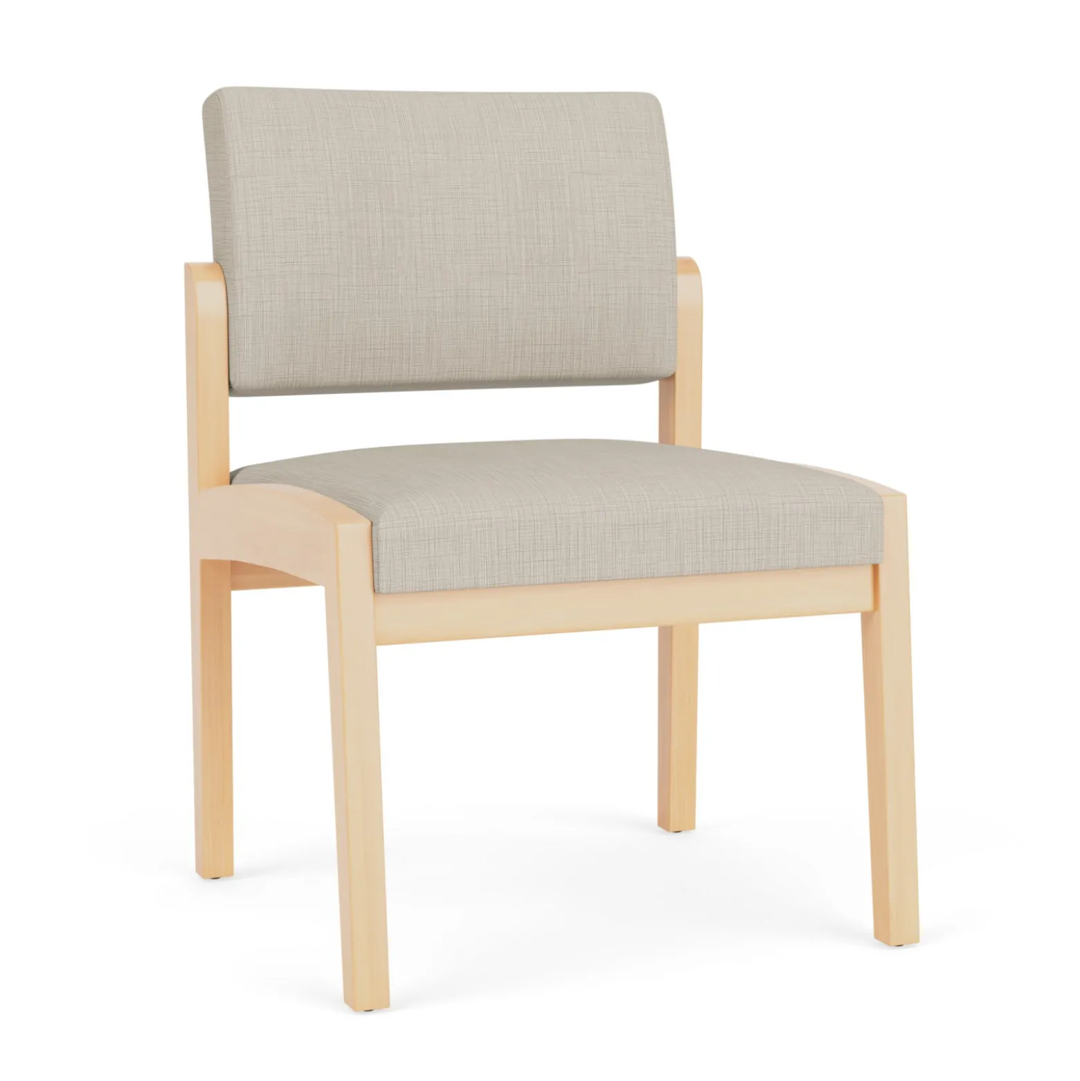 New Castle Wood Armless Guest Chair with Designer Upholstery