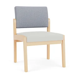New Castle Wood Armless Guest Chair with Designer Upholstery
