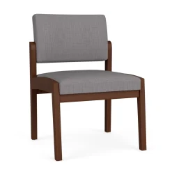 New Castle Wood Armless Guest Chair with Designer Upholstery
