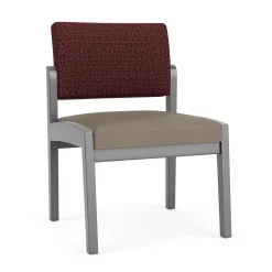 New Castle Wood Armless Guest Chair with Designer Upholstery