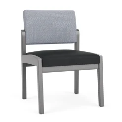 New Castle Wood Armless Guest Chair with Designer Upholstery