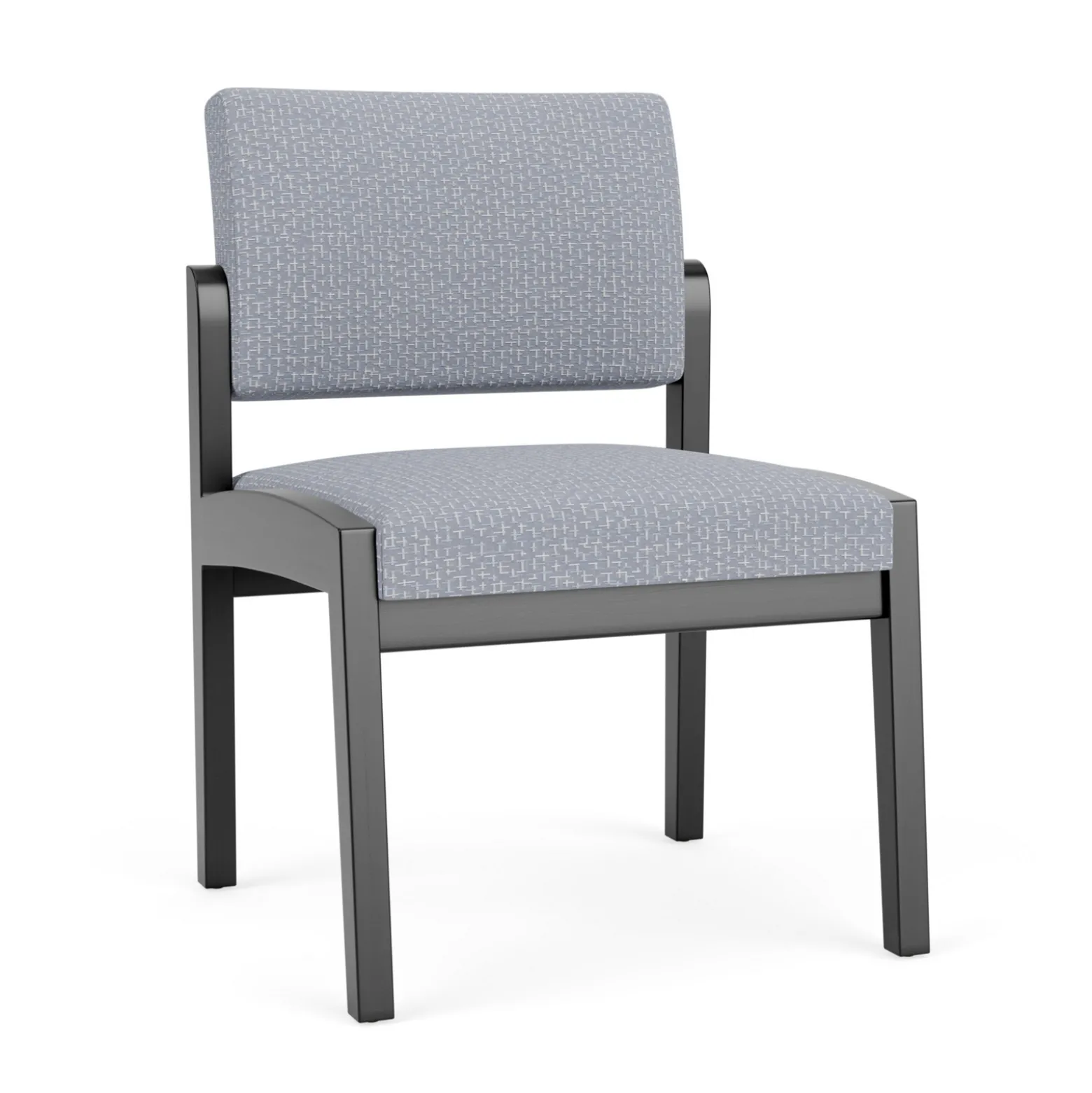 New Castle Wood Armless Guest Chair with Designer Upholstery
