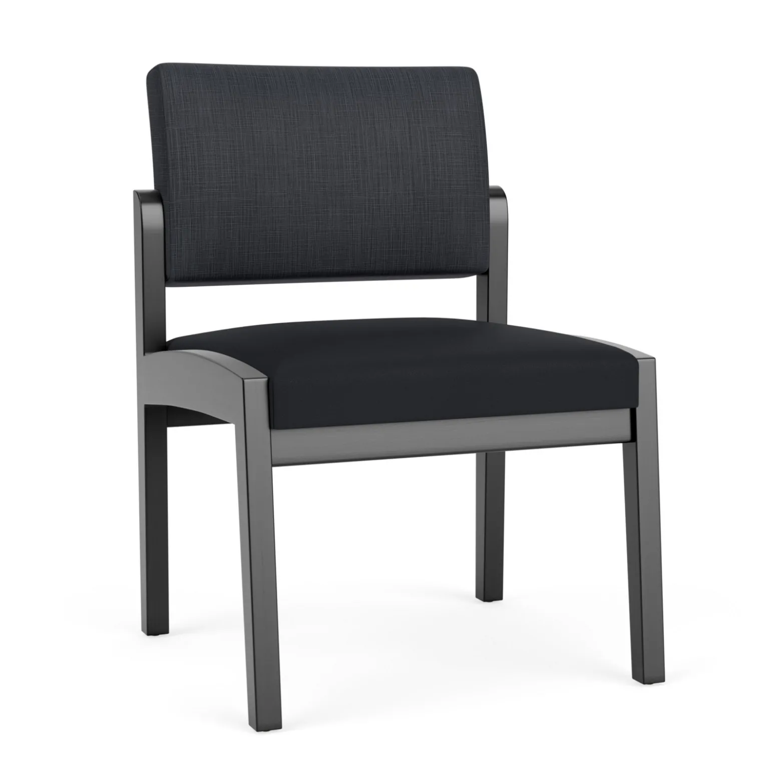 New Castle Wood Armless Guest Chair with Designer Upholstery