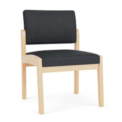 New Castle Wood Armless Guest Chair with Designer Upholstery