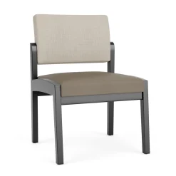 New Castle Wood Armless Guest Chair with Designer Upholstery