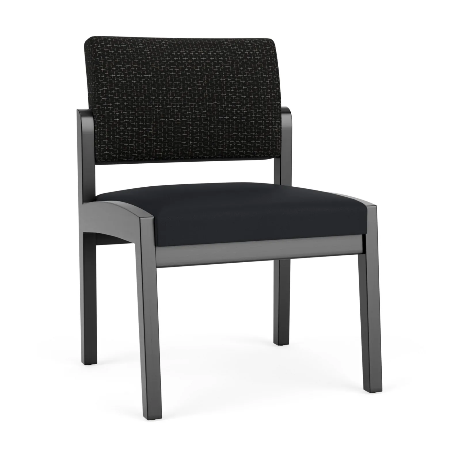 New Castle Wood Armless Guest Chair with Designer Upholstery