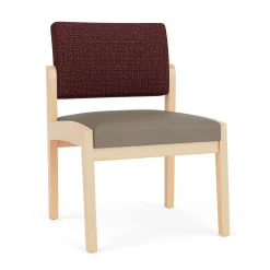 New Castle Wood Armless Guest Chair with Designer Upholstery