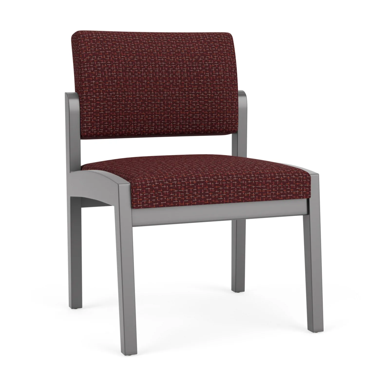 New Castle Wood Armless Guest Chair with Designer Upholstery