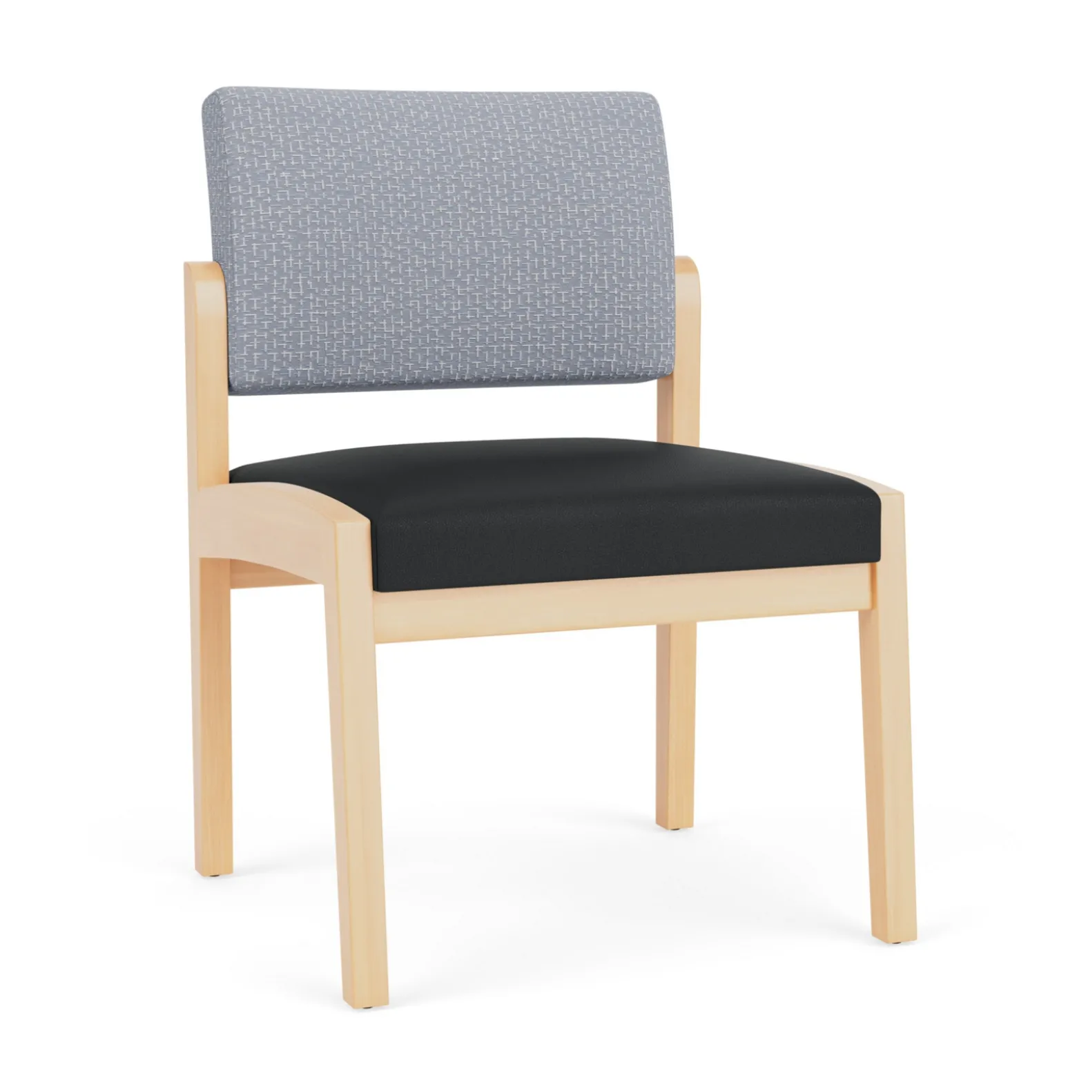 New Castle Wood Armless Guest Chair with Designer Upholstery