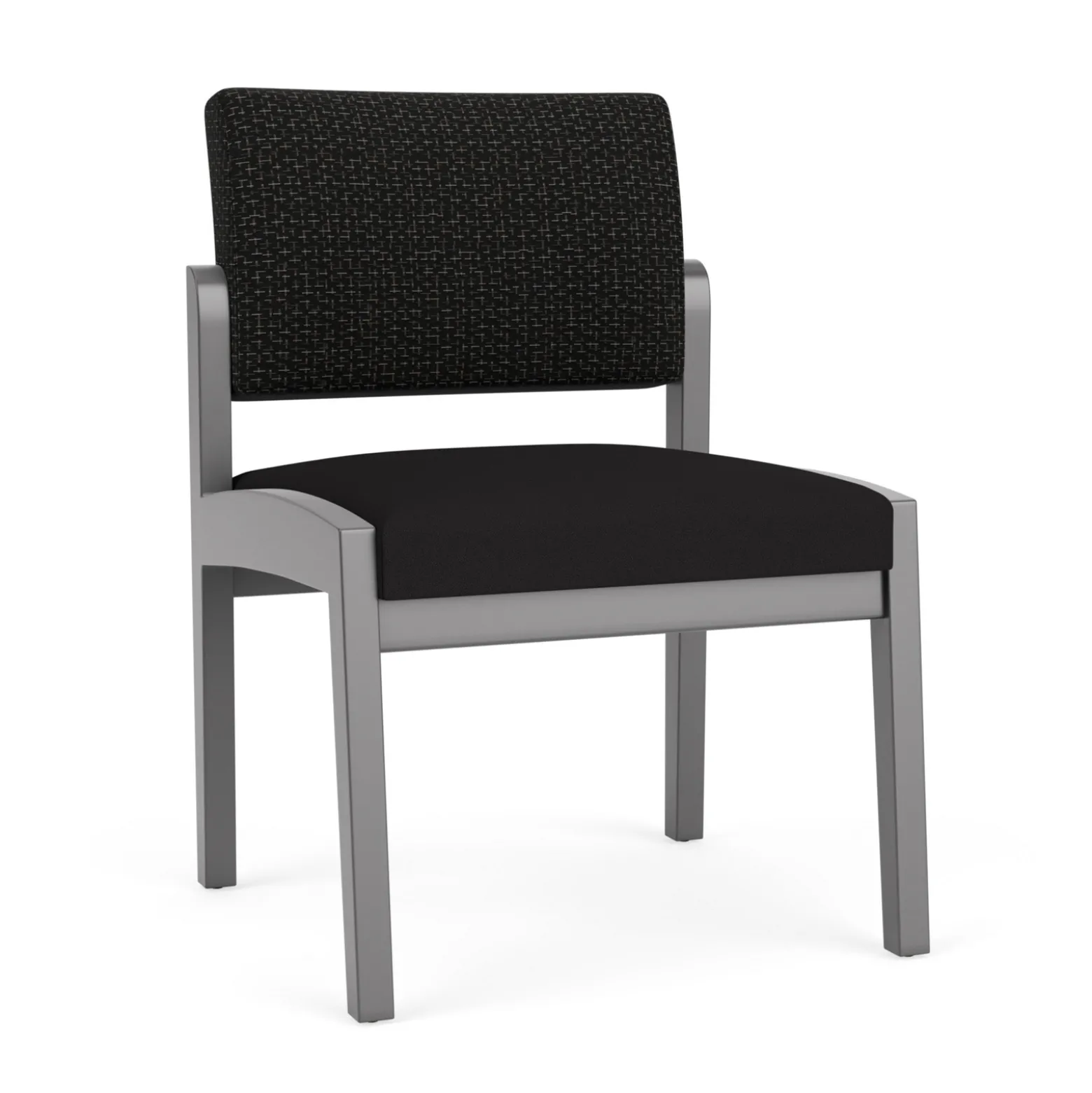 New Castle Wood Armless Guest Chair with Designer Upholstery
