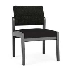 New Castle Wood Armless Guest Chair with Designer Upholstery