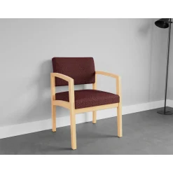 New Castle Wood Guest Chair with Designer Upholstery