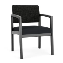 New Castle Wood Guest Chair with Designer Upholstery