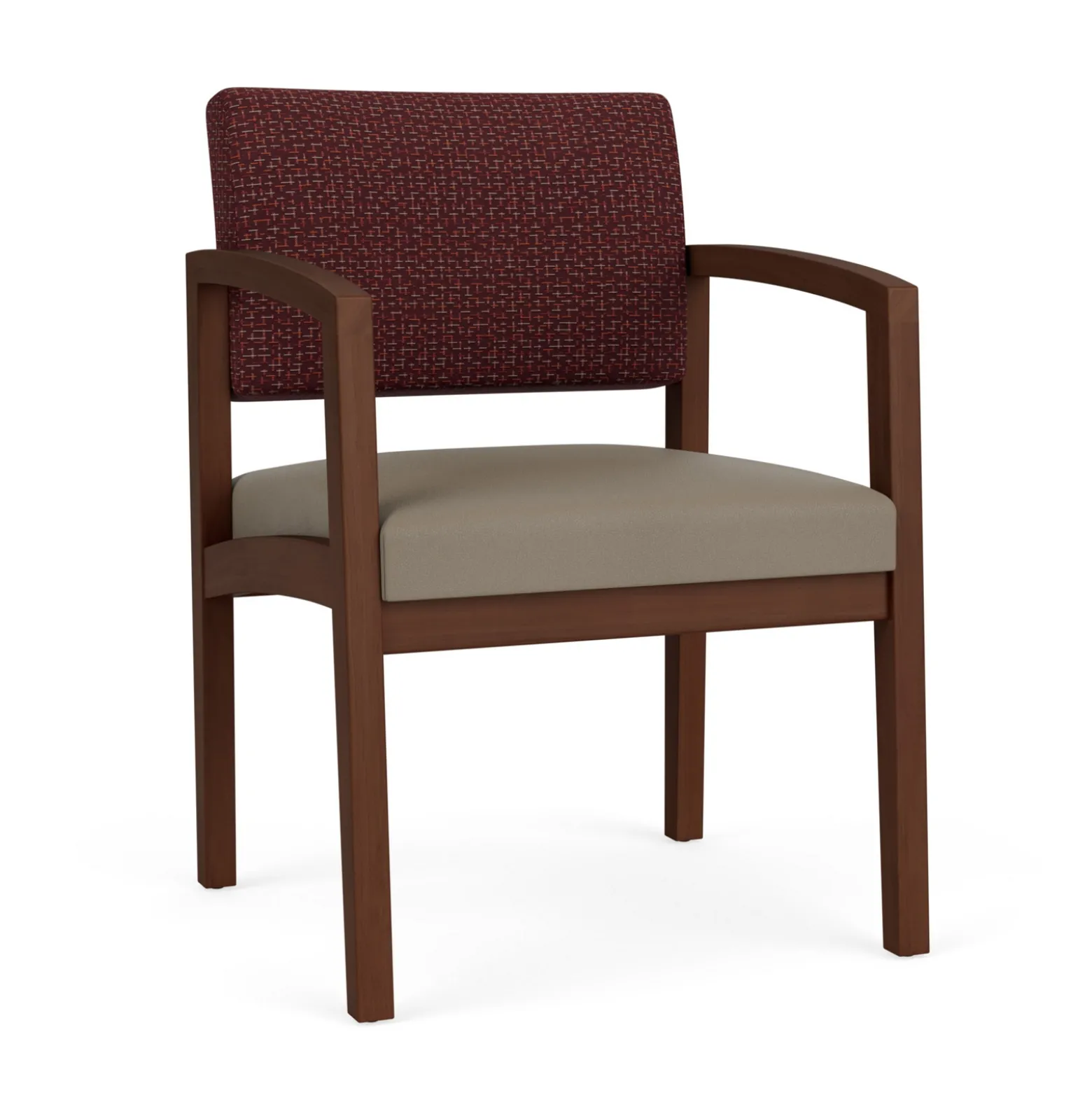 New Castle Wood Guest Chair with Designer Upholstery