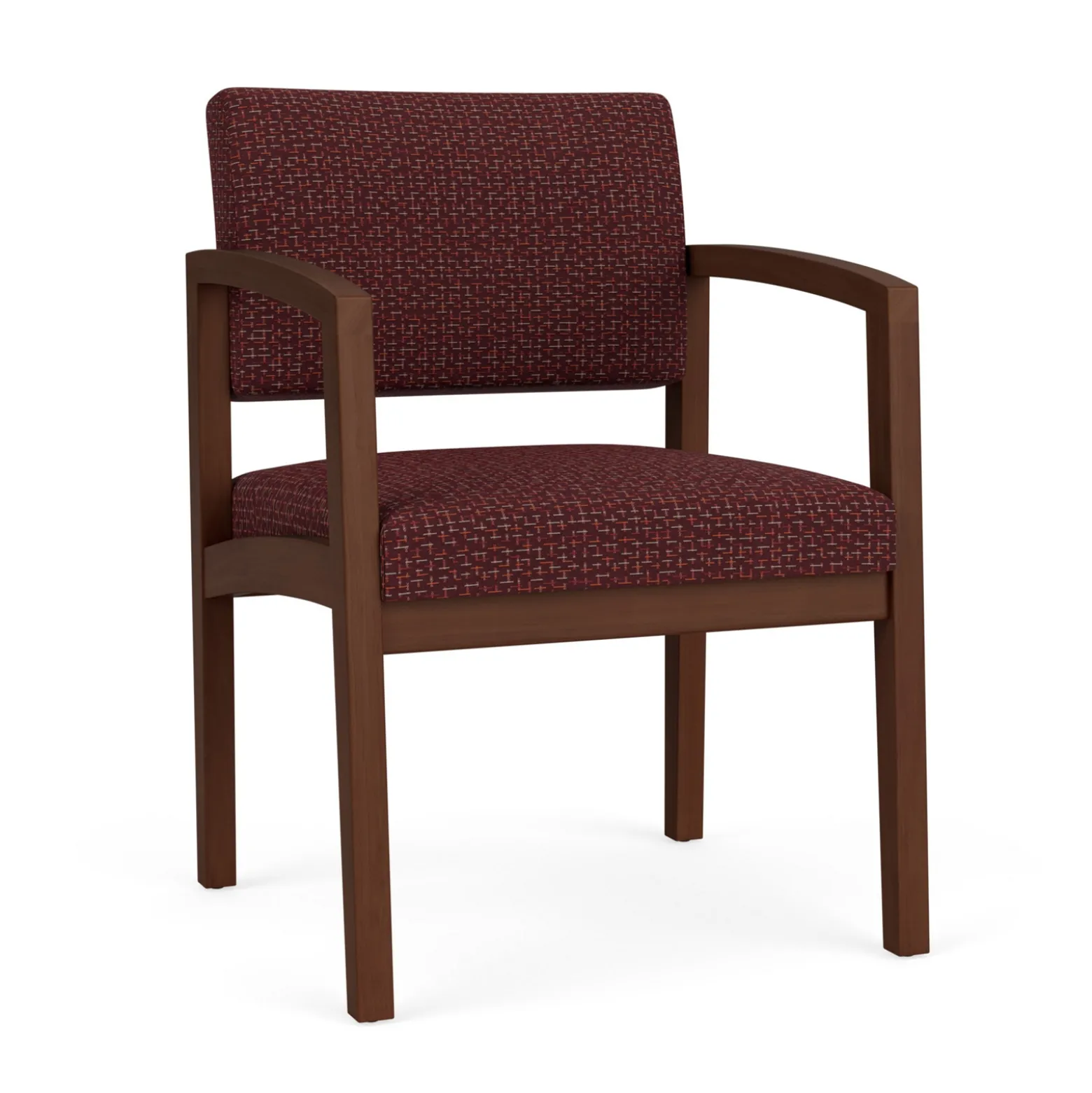 New Castle Wood Guest Chair with Designer Upholstery