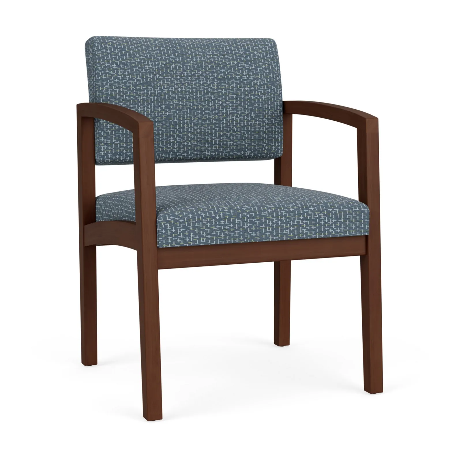 New Castle Wood Guest Chair with Designer Upholstery