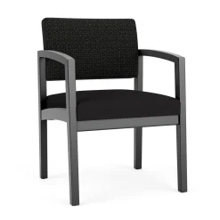 New Castle Wood Guest Chair with Designer Upholstery