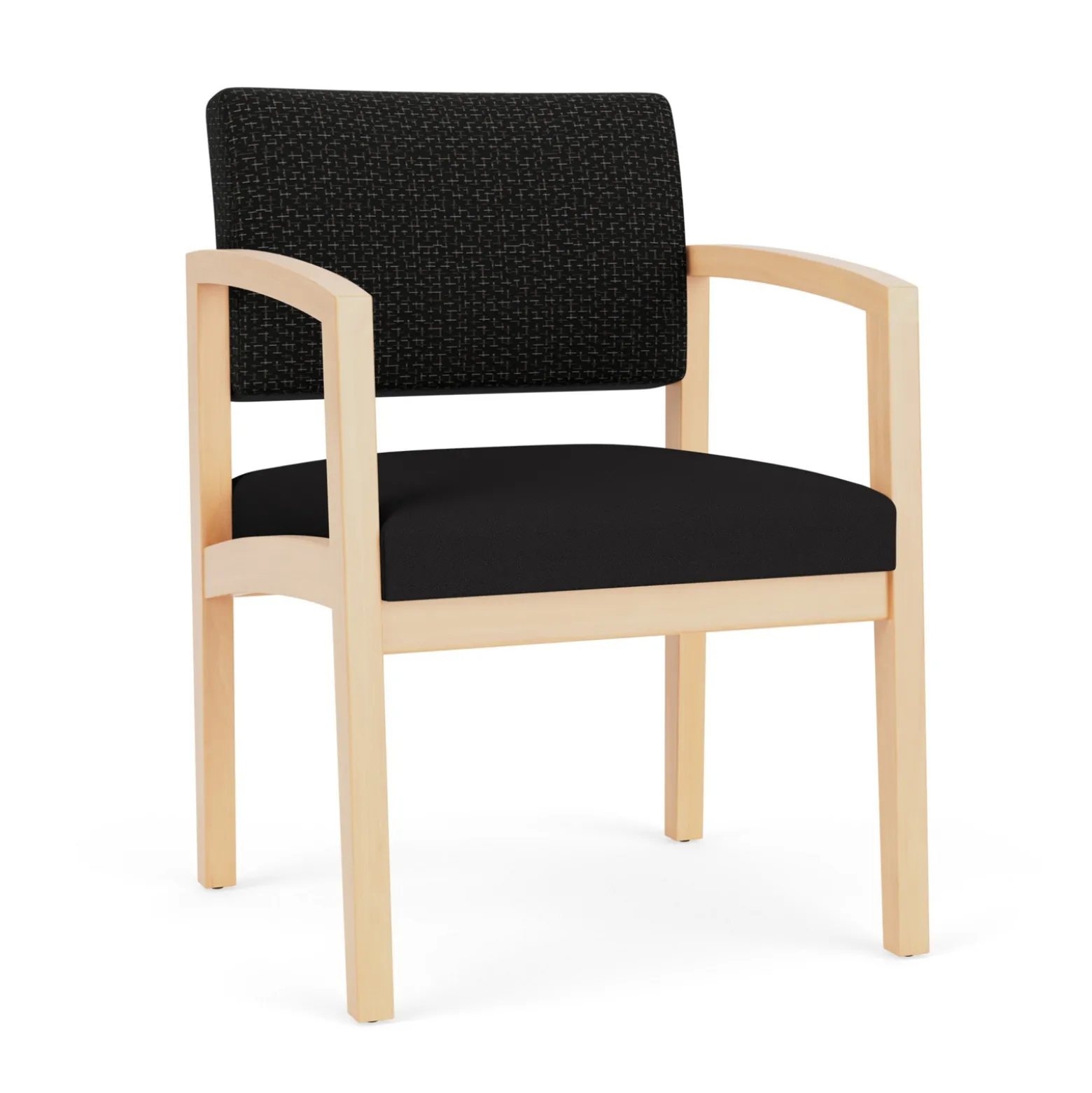 New Castle Wood Guest Chair with Designer Upholstery
