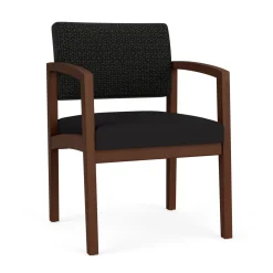 New Castle Wood Guest Chair with Designer Upholstery