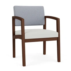 New Castle Wood Guest Chair with Designer Upholstery