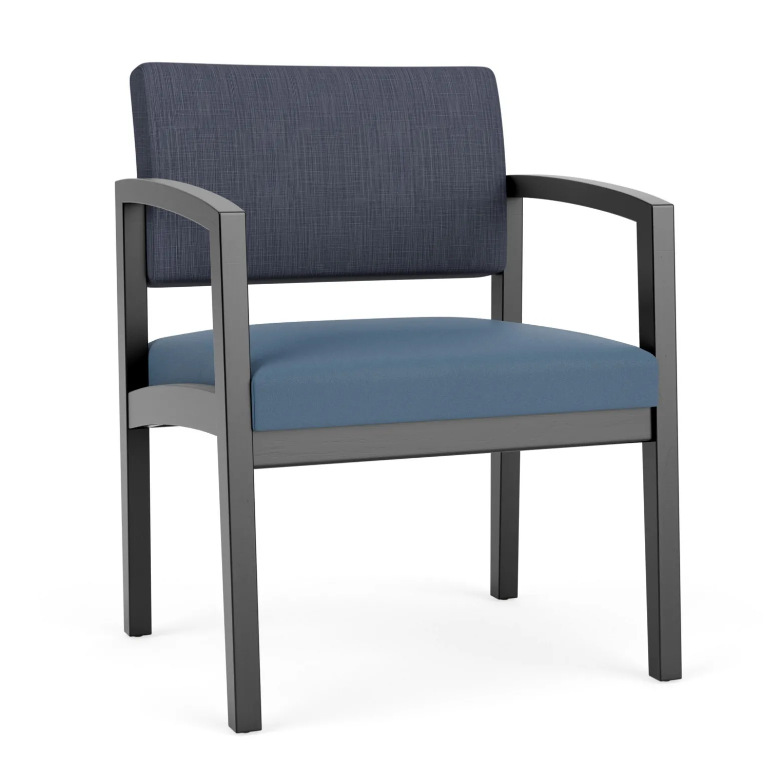 New Castle Wood Oversized Guest Chair with Designer Upholstery