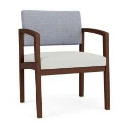 New Castle Wood Oversized Guest Chair with Designer Upholstery