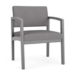 New Castle Wood Oversized Guest Chair with Designer Upholstery