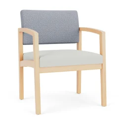 New Castle Wood Oversized Guest Chair with Designer Upholstery