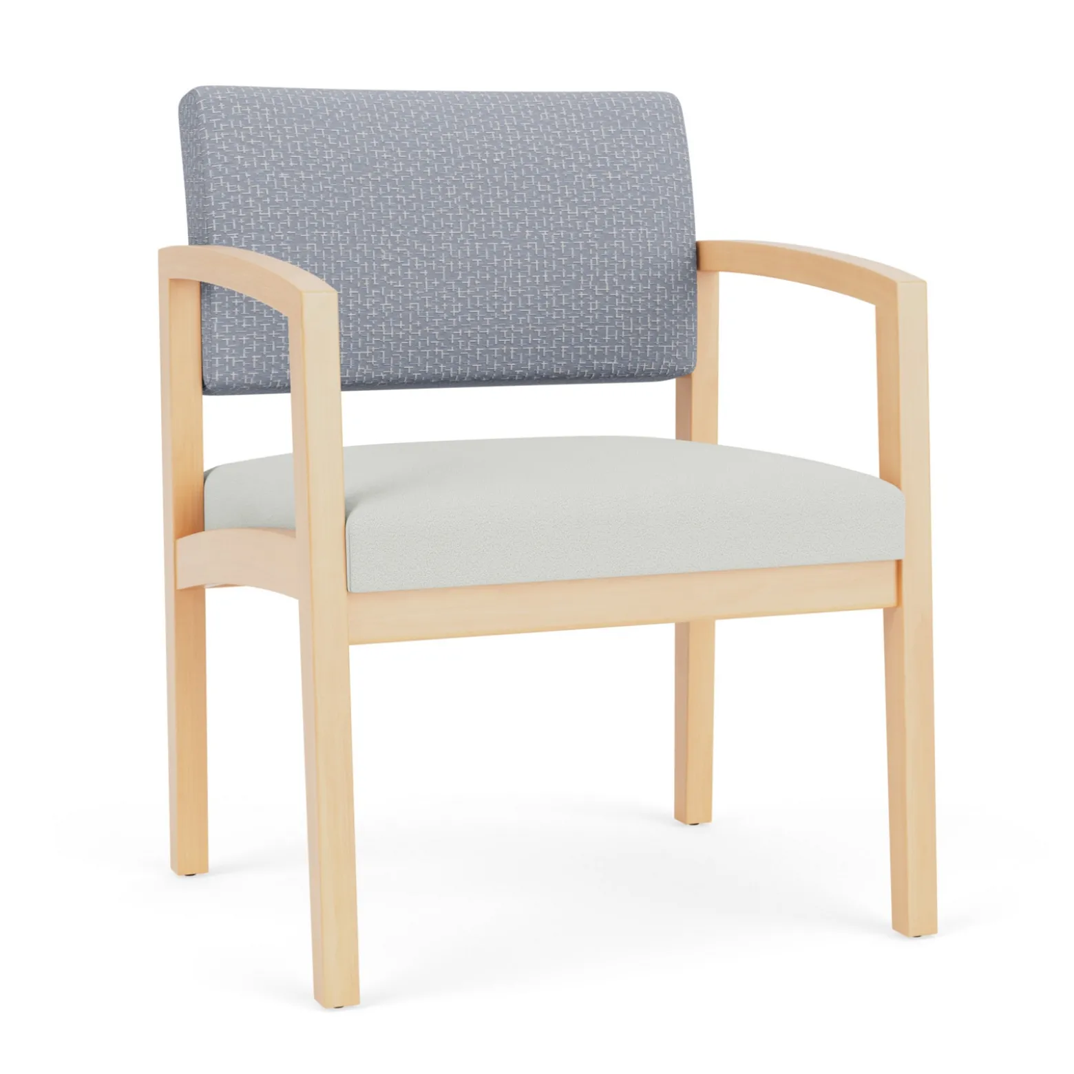 New Castle Wood Oversized Guest Chair with Designer Upholstery